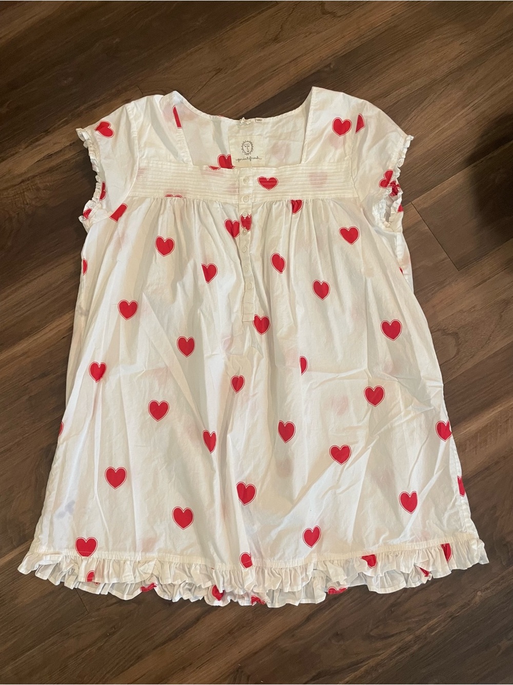 Printfresh "Queen of Hearts" Pintuck Nightgown